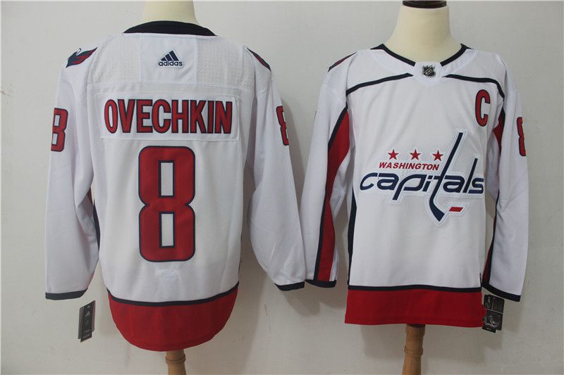 Men Washington Capitals 8 Ovechkin white Adidas Hockey Stitched NHL Jerseys